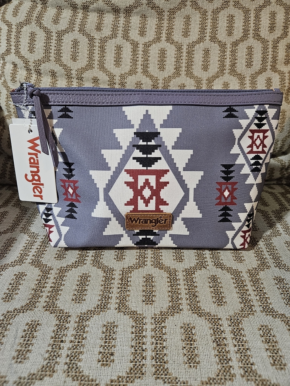 Wrangler Lilac Zip Makeup Pouch